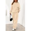 imagePRETTYGARDEN Womens 2 Piece Outfits Fall Sweatsuits Oversized Hoodies Wide Leg Sweatpants Tracksuits Lounge Matching SetsBeige