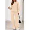 imagePRETTYGARDEN Womens 2 Piece Outfits Fall Sweatsuits Oversized Hoodies Wide Leg Sweatpants Tracksuits Lounge Matching SetsBeige