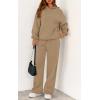imagePRETTYGARDEN Womens 2 Piece Outfits Fall Sweatsuits Oversized Hoodies Wide Leg Sweatpants Tracksuits Lounge Matching SetsKhaki