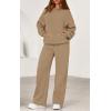 imagePRETTYGARDEN Womens 2 Piece Outfits Fall Sweatsuits Oversized Hoodies Wide Leg Sweatpants Tracksuits Lounge Matching SetsKhaki