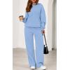 imagePRETTYGARDEN Womens 2 Piece Outfits Fall Sweatsuits Oversized Hoodies Wide Leg Sweatpants Tracksuits Lounge Matching SetsLight Blue