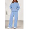 imagePRETTYGARDEN Womens 2 Piece Outfits Fall Sweatsuits Oversized Hoodies Wide Leg Sweatpants Tracksuits Lounge Matching SetsLight Blue