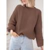 imagePRETTYGARDEN Womens Fall Oversized Sweaters Dressy Casual Long Sleeve Chunky Knit Winter Pullover Tops 2025 Holiday OutfitsBrown