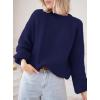 imagePRETTYGARDEN Womens Fall Oversized Sweaters Dressy Casual Long Sleeve Chunky Knit Winter Pullover Tops 2025 Holiday OutfitsNavy Blue