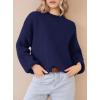 imagePRETTYGARDEN Womens Fall Oversized Sweaters Dressy Casual Long Sleeve Chunky Knit Winter Pullover Tops 2025 Holiday OutfitsNavy Blue