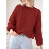 imagePRETTYGARDEN Womens Fall Oversized Sweaters Dressy Casual Long Sleeve Chunky Knit Winter Pullover Tops 2025 Holiday OutfitsRed
