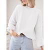 imagePRETTYGARDEN Womens Fall Oversized Sweaters Dressy Casual Long Sleeve Chunky Knit Winter Pullover Tops 2025 Holiday OutfitsWhite