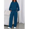 imagePRETTYGARDEN Womens Sweatsuits 2 Piece Set 2025 Casual Winter Long Sleeve Hoodie Loose Wide Leg Sweatpants Fall TracksuitDark Blue