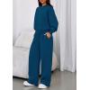 imagePRETTYGARDEN Womens Sweatsuits 2 Piece Set 2025 Casual Winter Long Sleeve Hoodie Loose Wide Leg Sweatpants Fall TracksuitDark Blue
