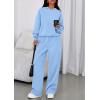 imagePRETTYGARDEN Womens Sweatsuits 2 Piece Set 2025 Casual Winter Long Sleeve Hoodie Loose Wide Leg Sweatpants Fall TracksuitLight Blue