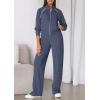 imagePRETTYGARDEN Womens 2 Piece Outfits Sweatsuits 2025 Fall Full Zip Sweatshirts Workout Pants Matching Lounge Sets TracksuitsDusty Blue
