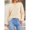 imagePRETTYGARDEN Womens 2025 Fall Sweaters Casual Crew Neck Long Sleeve Pullover Tops Ribbed Knit Loose Fit Winter ClothesBeige