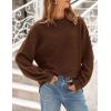 imagePRETTYGARDEN Womens 2025 Fall Sweaters Casual Crew Neck Long Sleeve Pullover Tops Ribbed Knit Loose Fit Winter ClothesBrown