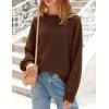 imagePRETTYGARDEN Womens 2025 Fall Sweaters Casual Crew Neck Long Sleeve Pullover Tops Ribbed Knit Loose Fit Winter ClothesBrown