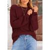 imagePRETTYGARDEN Womens 2025 Fall Sweaters Casual Crew Neck Long Sleeve Pullover Tops Ribbed Knit Loose Fit Winter ClothesWine Red