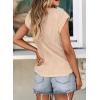 imagePRETTYGARDEN Blouses for Women Dressy Casual 2025 Spring Summer Business Office Tops Cap Sleeve Textured Cute Work ShirtApricot