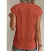 imagePRETTYGARDEN Blouses for Women Dressy Casual 2025 Spring Summer Business Office Tops Cap Sleeve Textured Cute Work ShirtBrick Red