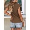 imagePRETTYGARDEN Blouses for Women Dressy Casual 2025 Spring Summer Business Office Tops Cap Sleeve Textured Cute Work ShirtCoffee