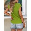imagePRETTYGARDEN Blouses for Women Dressy Casual 2025 Spring Summer Business Office Tops Cap Sleeve Textured Cute Work ShirtGrass Green