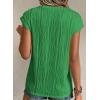 imagePRETTYGARDEN Blouses for Women Dressy Casual 2025 Spring Summer Business Office Tops Cap Sleeve Textured Cute Work ShirtGreen
