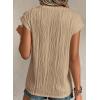 imagePRETTYGARDEN Blouses for Women Dressy Casual 2025 Spring Summer Business Office Tops Cap Sleeve Textured Cute Work ShirtKhaki