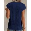 imagePRETTYGARDEN Blouses for Women Dressy Casual 2025 Spring Summer Business Office Tops Cap Sleeve Textured Cute Work ShirtNavy
