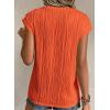 imagePRETTYGARDEN Blouses for Women Dressy Casual 2025 Spring Summer Business Office Tops Cap Sleeve Textured Cute Work ShirtOrange