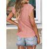 imagePRETTYGARDEN Blouses for Women Dressy Casual 2025 Spring Summer Business Office Tops Cap Sleeve Textured Cute Work ShirtPink