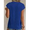 imagePRETTYGARDEN Blouses for Women Dressy Casual 2025 Spring Summer Business Office Tops Cap Sleeve Textured Cute Work ShirtRoyal Blue