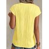 imagePRETTYGARDEN Blouses for Women Dressy Casual 2025 Spring Summer Business Office Tops Cap Sleeve Textured Cute Work ShirtTender Yellow