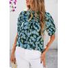imagePRETTYGARDEN Floral Tops for Women Blouses Dressy Casual 2025 Summer Trendy Outfits Boho Pleated Short Sleeve ShirtsFloral Blue Yellow
