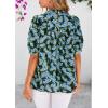 imagePRETTYGARDEN Floral Tops for Women Blouses Dressy Casual 2025 Summer Trendy Outfits Boho Pleated Short Sleeve ShirtsFloral Blue Yellow