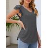 imagePRETTYGARDEN Summer Tops for Women 2025 Spring Trendy Fashion Clothes Casual Ruffle V Neck Short Sleeve Shirts BlousesDark Grey