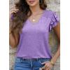 imagePRETTYGARDEN Summer Tops for Women 2025 Spring Trendy Fashion Clothes Casual Ruffle V Neck Short Sleeve Shirts BlousesPurple