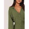 imagePRETTYGARDEN Sweater Dresses for Women 2025 Trendy Long Sleeve Button Down Short Mini Fall Winter DressArmy Green