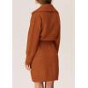 imagePRETTYGARDEN Sweater Dresses for Women 2025 Trendy Long Sleeve Button Down Short Mini Fall Winter DressBrick Red