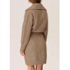 imagePRETTYGARDEN Sweater Dresses for Women 2025 Trendy Long Sleeve Button Down Short Mini Fall Winter DressCamel