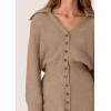 imagePRETTYGARDEN Sweater Dresses for Women 2025 Trendy Long Sleeve Button Down Short Mini Fall Winter DressCamel