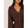 imagePRETTYGARDEN Sweater Dresses for Women 2025 Trendy Long Sleeve Button Down Short Mini Fall Winter DressCoffee