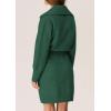 imagePRETTYGARDEN Sweater Dresses for Women 2025 Trendy Long Sleeve Button Down Short Mini Fall Winter DressDark Green