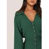 imagePRETTYGARDEN Sweater Dresses for Women 2025 Trendy Long Sleeve Button Down Short Mini Fall Winter DressDark Green