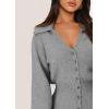 imagePRETTYGARDEN Sweater Dresses for Women 2025 Trendy Long Sleeve Button Down Short Mini Fall Winter DressGrey