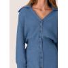 imagePRETTYGARDEN Sweater Dresses for Women 2025 Trendy Long Sleeve Button Down Short Mini Fall Winter DressMist Blue