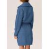 imagePRETTYGARDEN Sweater Dresses for Women 2025 Trendy Long Sleeve Button Down Short Mini Fall Winter DressMist Blue