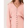 imagePRETTYGARDEN Sweater Dresses for Women 2025 Trendy Long Sleeve Button Down Short Mini Fall Winter DressPink