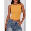 imagePRETTYGARDEN Women Going Out Tops Summer Clothes 2025 Trendy Split Hem Ruched Sleeveless Shirt Cute Y2K Tank TopYellow