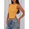 imagePRETTYGARDEN Women Going Out Tops Summer Clothes 2025 Trendy Split Hem Ruched Sleeveless Shirt Cute Y2K Tank TopYellow