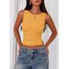 imagePRETTYGARDEN Women Going Out Tops Summer Clothes 2025 Trendy Split Hem Ruched Sleeveless Shirt Cute Y2K Tank TopYellow