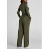 imagePRETTYGARDEN Womens 2 Piece Outfits Fall Tracksuits Long Sleeve Crop Tops Wide Leg Pants Spring Matching Lounge Travel SetsArmy Green