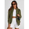 imagePRETTYGARDEN Womens 2025 Spring Fall Fashion Full Zip Up Sweatshirt Long Sleeve Loose Fit Trendy Casual Jacket with PocketsArmy Green